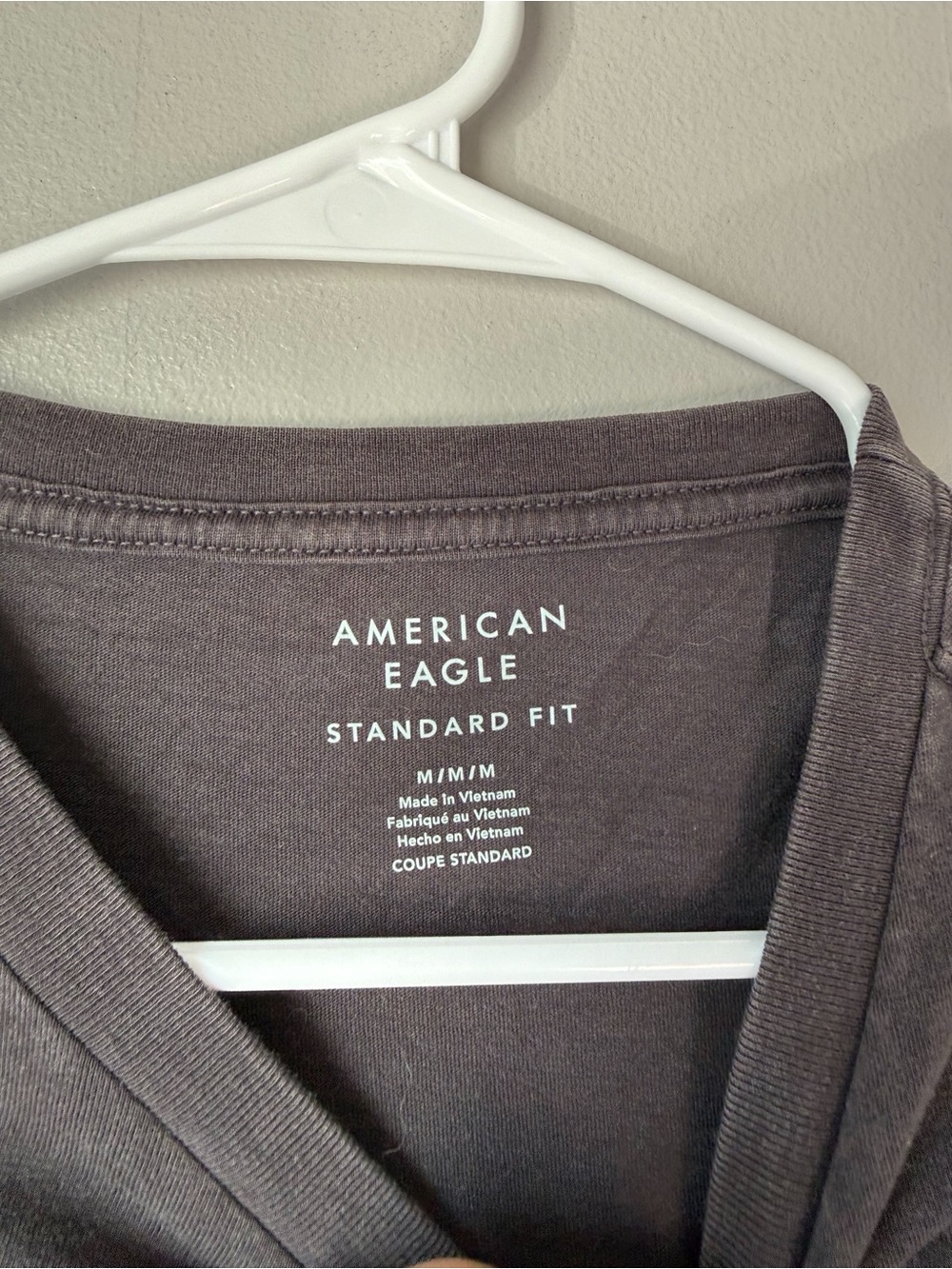 American Eagle Outfitters Men's Short Sleeve Graphic Logo Tee in Charcoal Gray - Picture 4 of 4